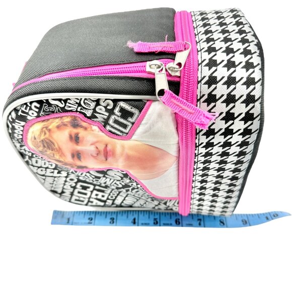 Cody Simpson Small Lunchtote 8 x 8 x 6 Houndstooth Black White Pink Accents - Picture 13 of 13